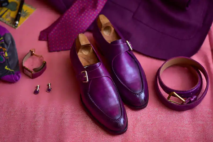 purple shoes and belt - Barismil