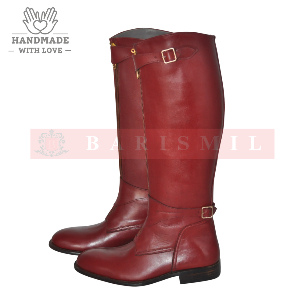 
                  
                    Equestrian - Oxblood Leather Riding Boots
                  
                