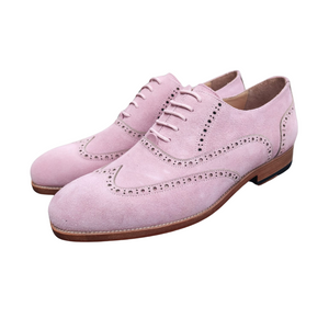 
                  
                    pink suede leather men wingtip dress shoes
                  
                