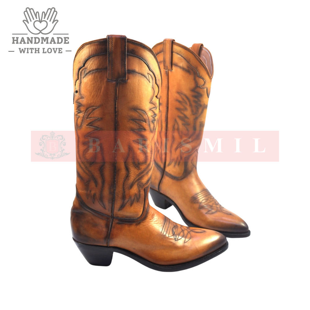 
                  
                    Cowboy Boots - Tan Leather
                  
                